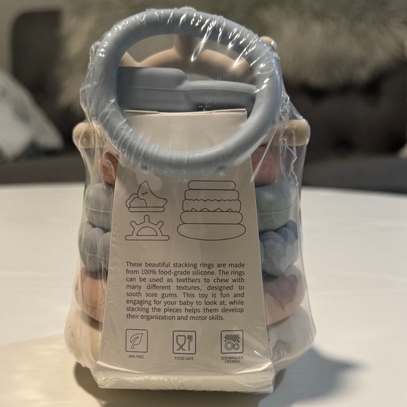 Moonkie Stacks of Circles Soft Teething Toy | Educational Learning Baby Toy - Picture 5 of 6